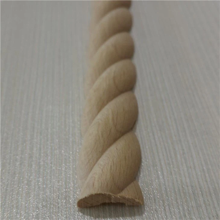 Decorative beech wood carving moulding wood trim crown molding ceiling moulding rope molding (365)