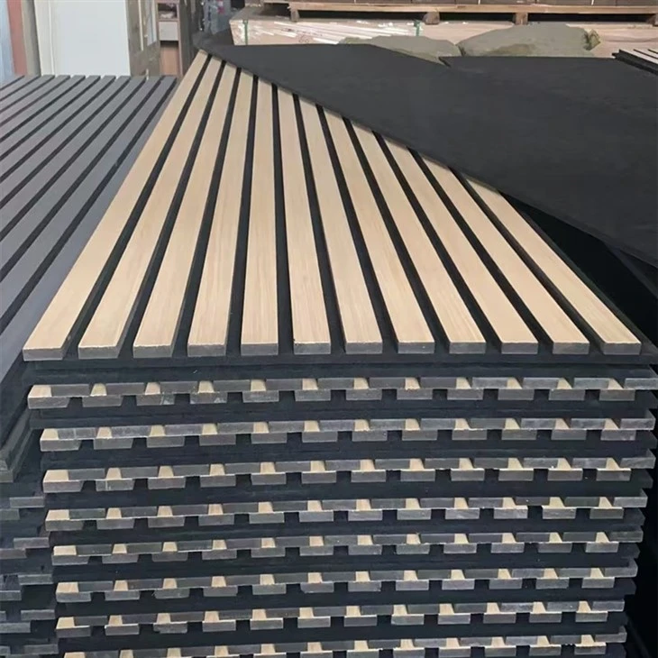 Slatted PET Felt Acoustic Panel Professional Design MDF Akupanel Wood Slatted Wall Acoustic Felt Panels suppliers
